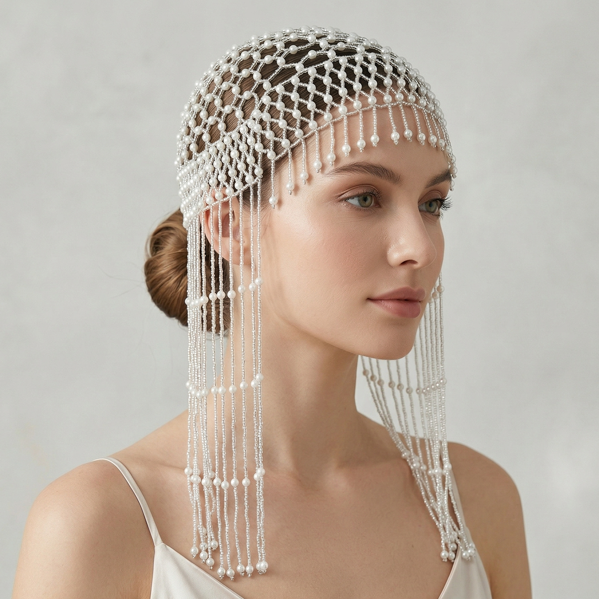 Women'S Hair Accessories Wedding - Luxury Pearls Beaded Headwrap for Women