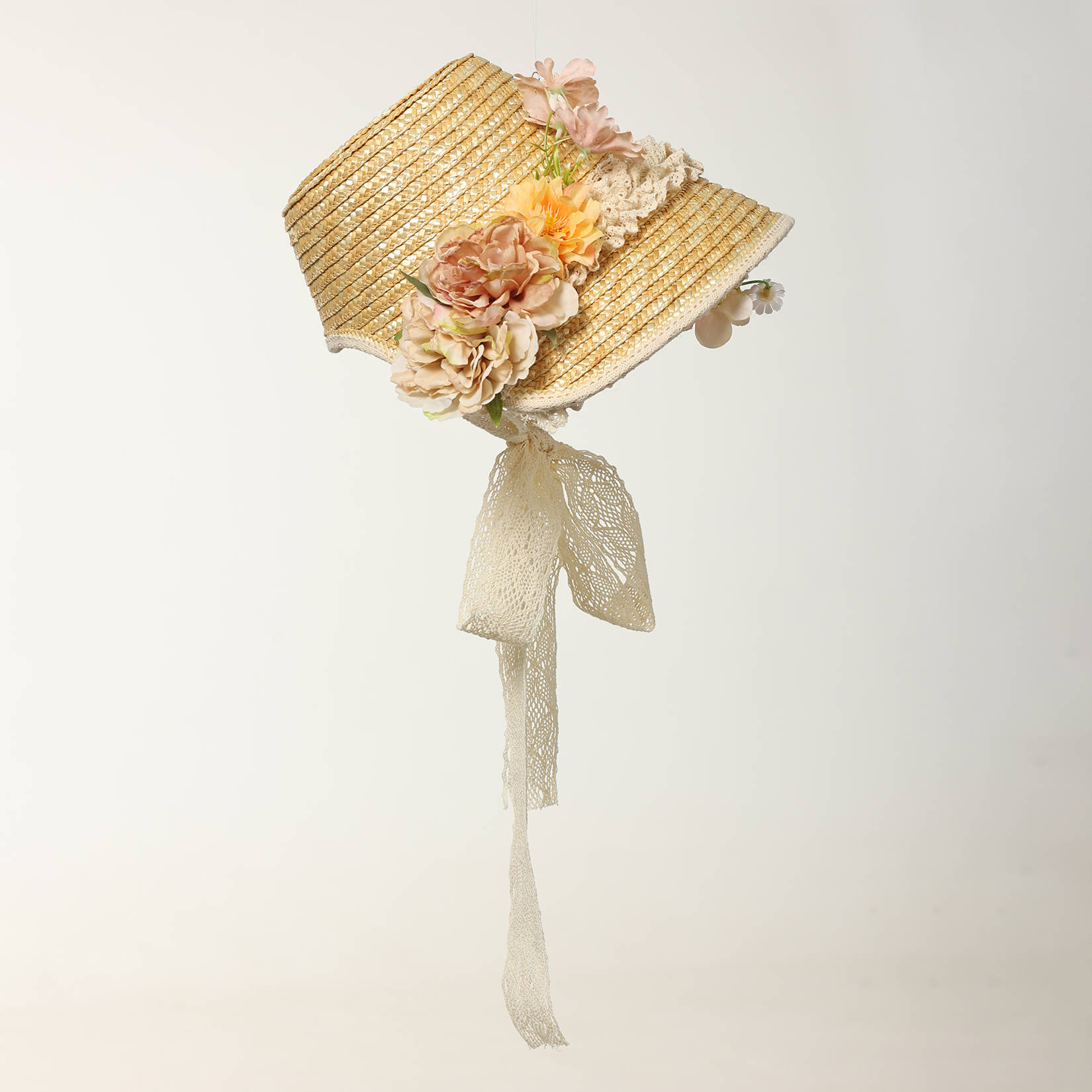 Women'S Victorian Accessories - Rococo Vintage Victorian Straw Bonnet Hat