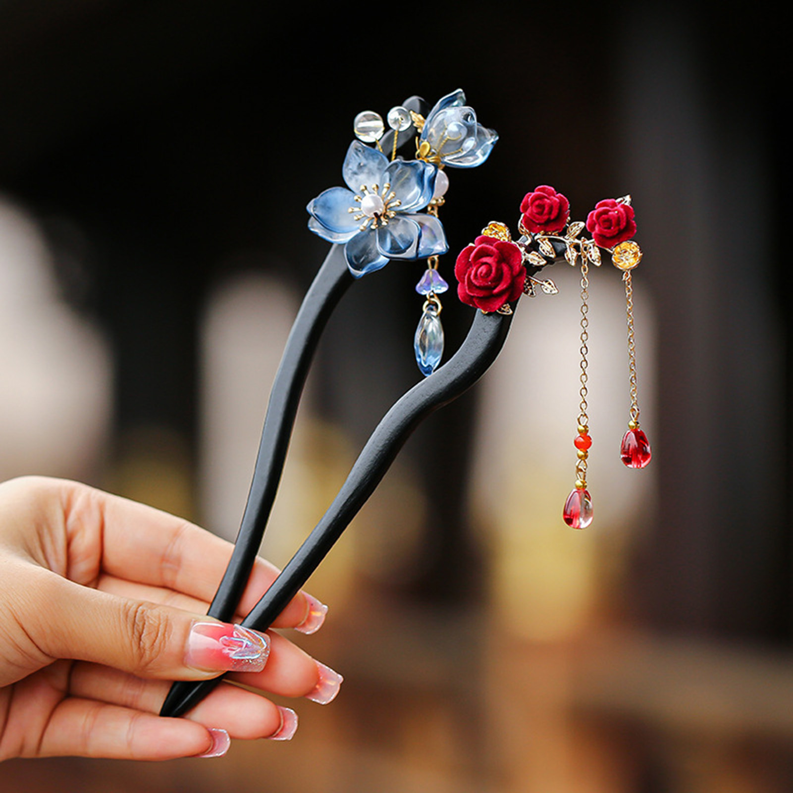 Women'S Formal Accessories - Chinese Style Flower Tassel Hairpin Vintage