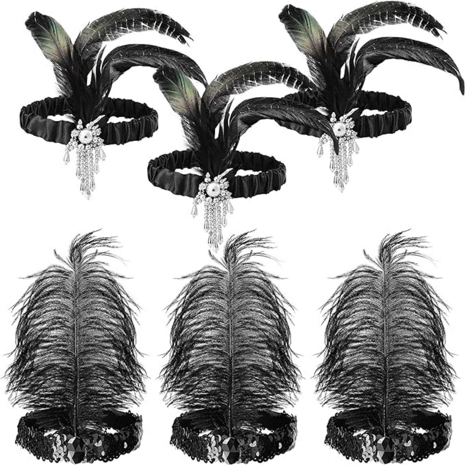 Women'S Accessories In The 1920S - 6Pcs 1920s Feather Headband for Halloween