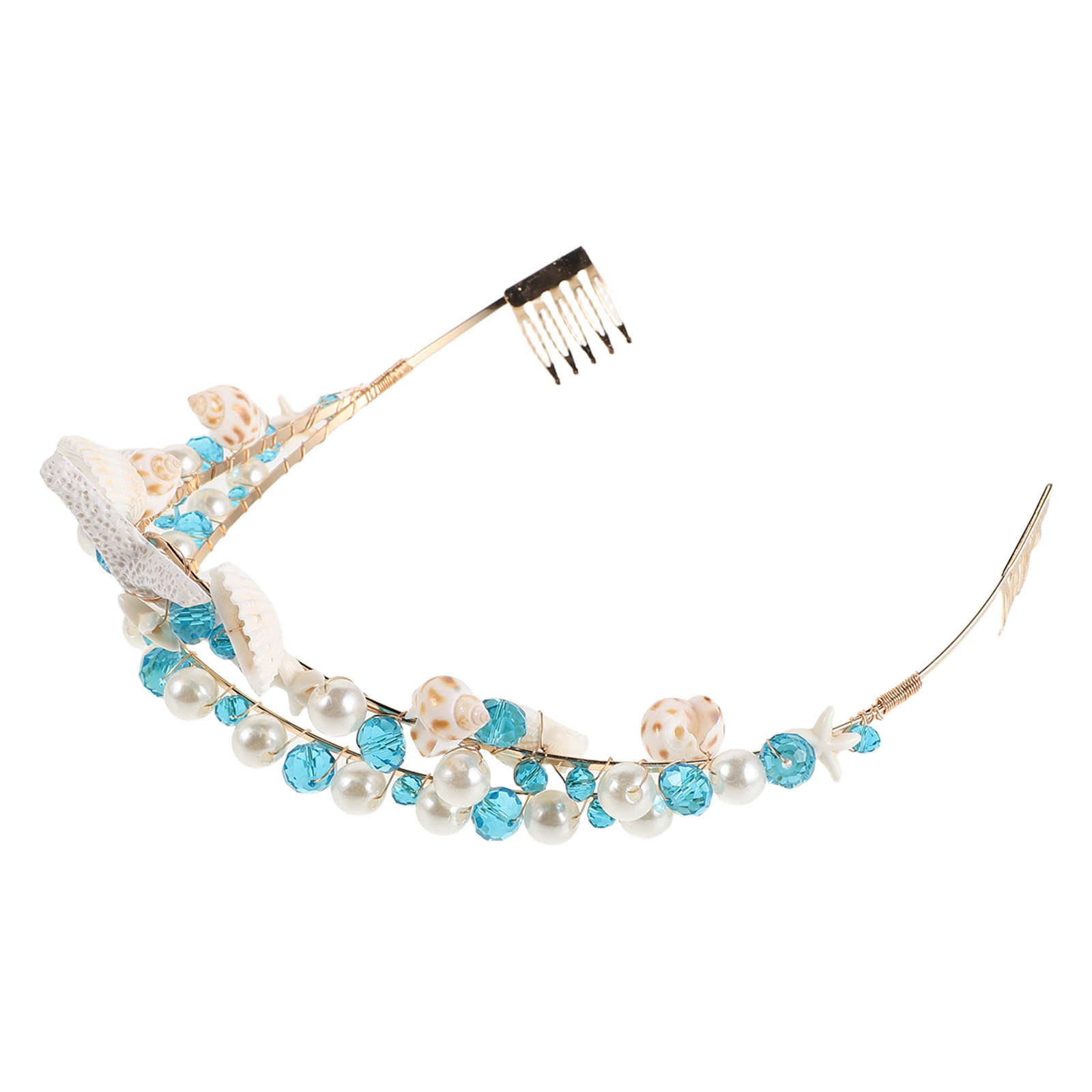 Women'S Hair Accessories Wedding - Seashell Crown Bridal Headband Pearl Wedding