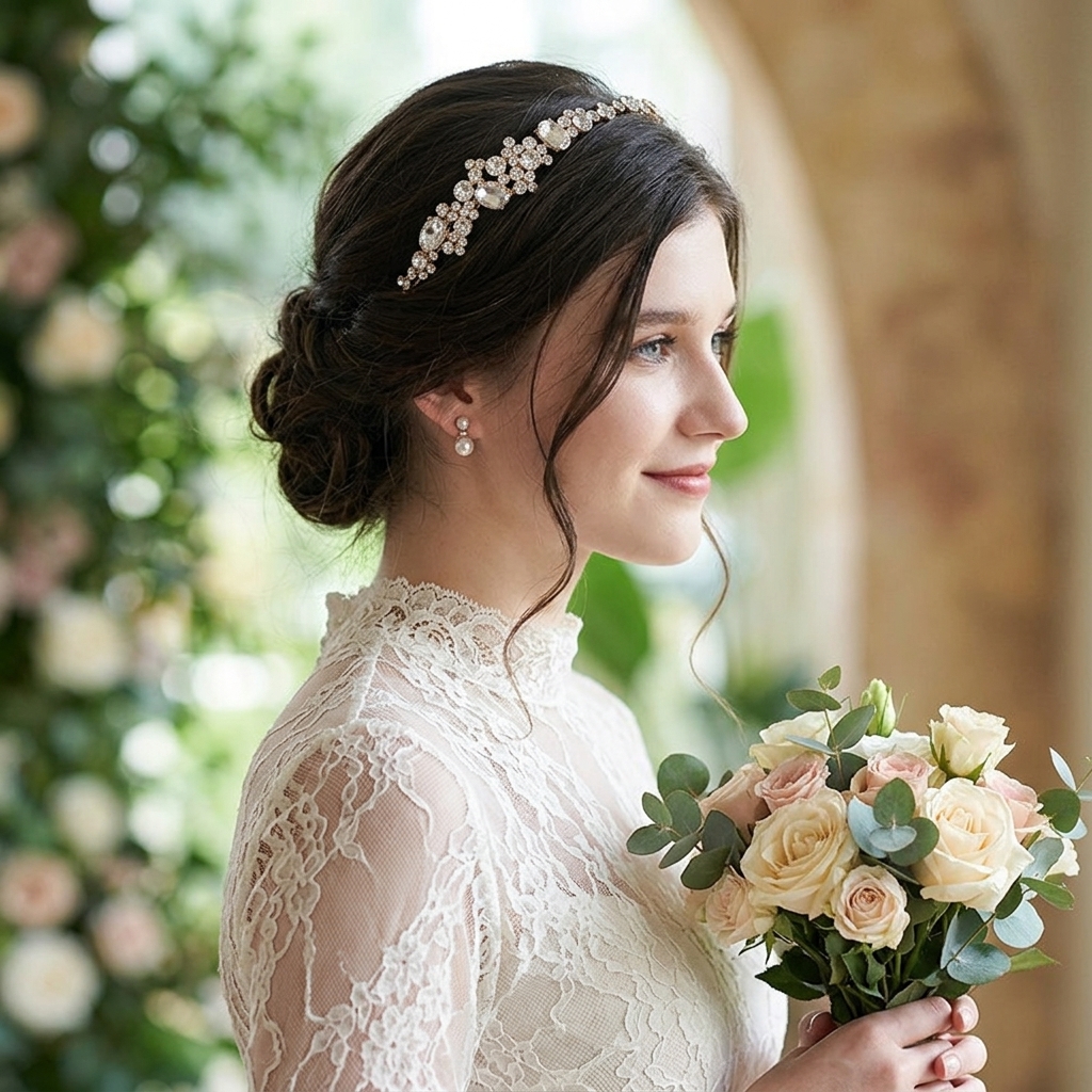 Women'S Hair Accessories Wedding - Alloy Rhinestone Crown Headband Bridal Hair