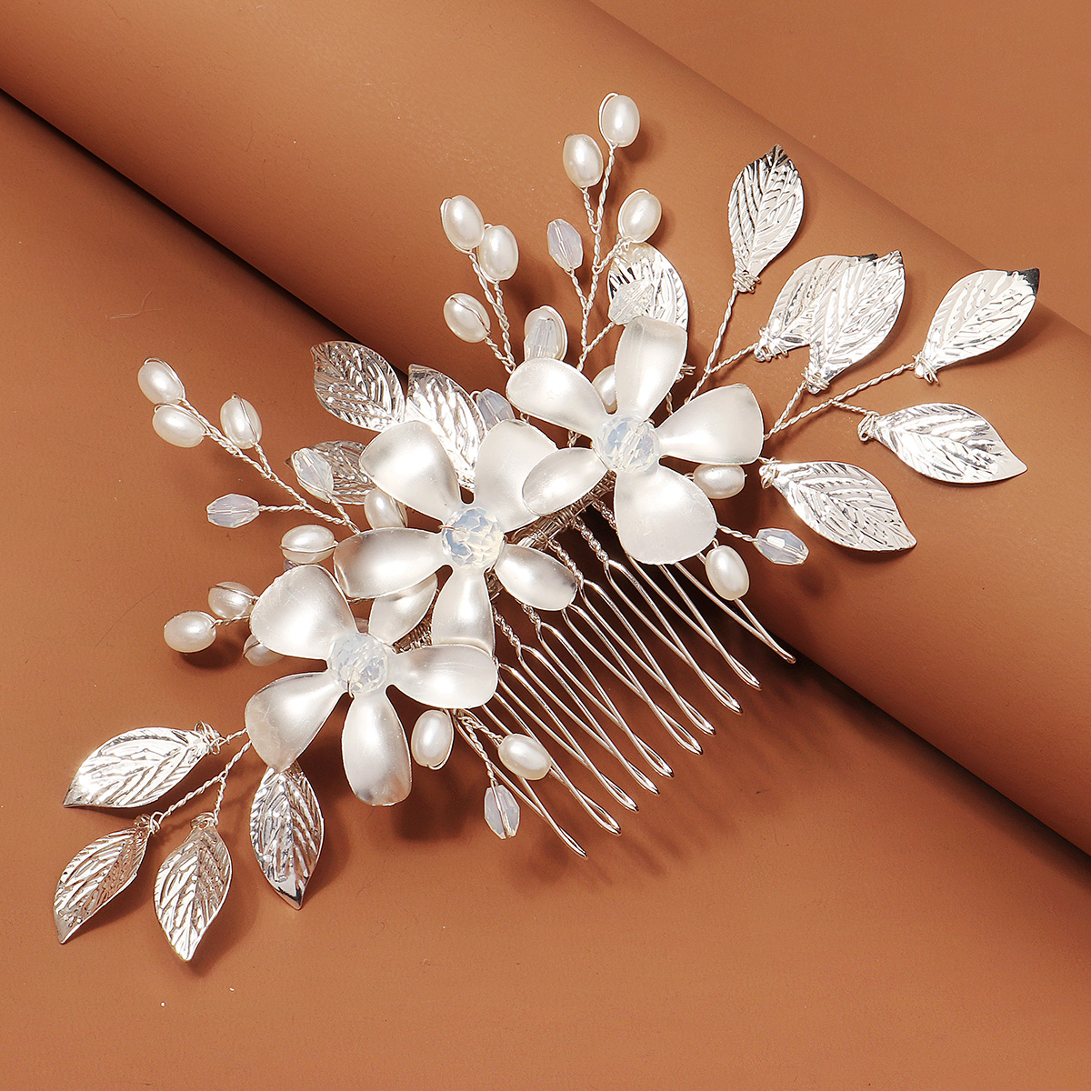 Women'S Hair Accessories Wedding - Sliver Luxurious Floral Metal Blade Elegant