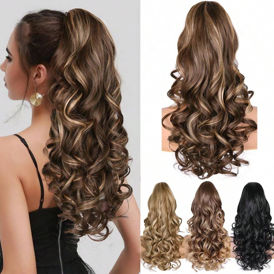 Women Accessories Pack - Wavy Ponytail Extension With Claw Clip,
