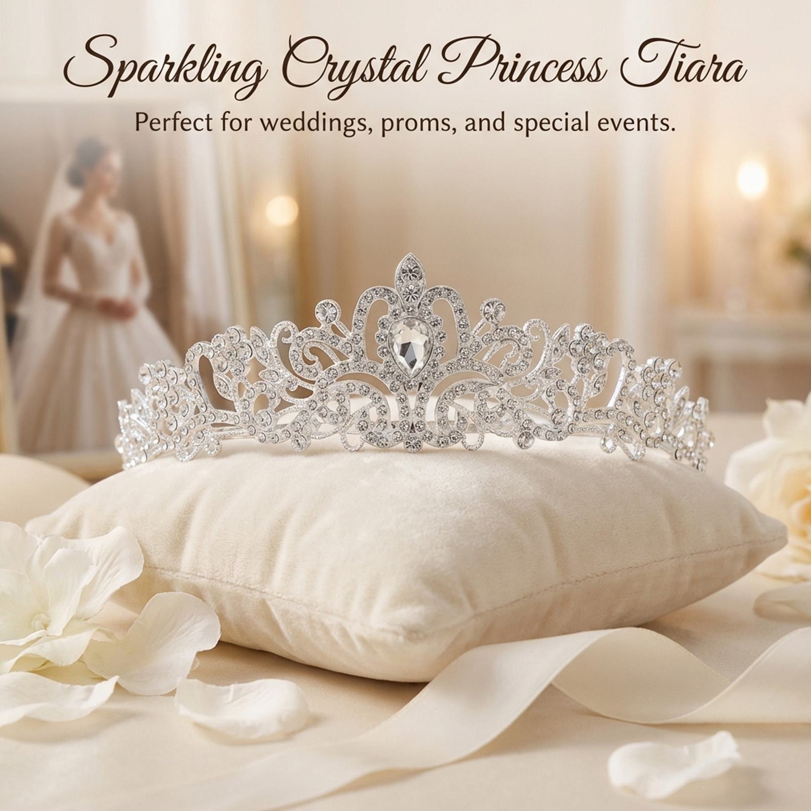 Elegant Bridal Crown Sparkly R - Women'S Hair Accessories Wedding recensione e prezzo