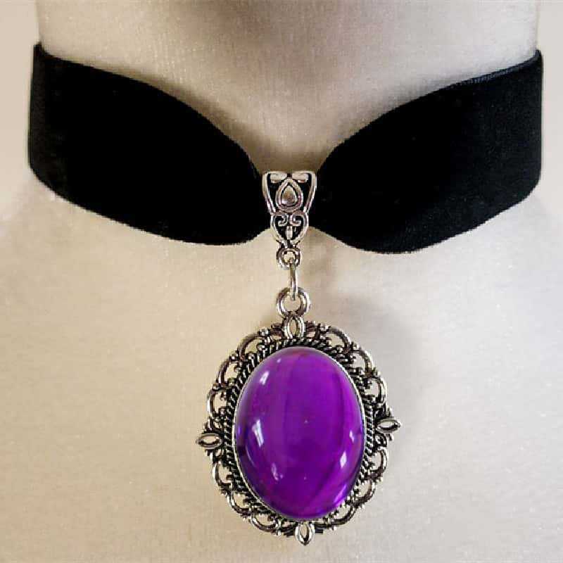 Purple Cameo water drop Choker - Women'S Victorian Accessories recensione e prezzo