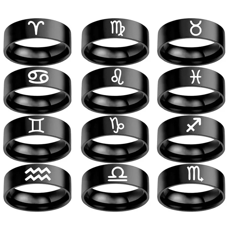 12 Zodiac Sign Rings Stainless - Women Accessories Name In English recensione e prezzo