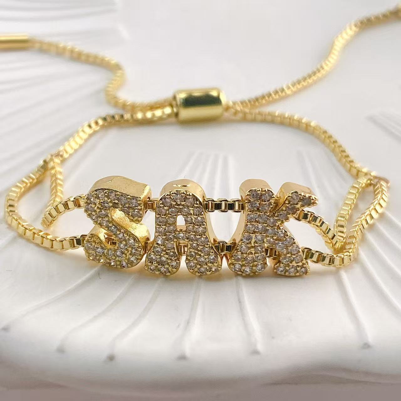 Fashionable gold DIY name brac - Women Accessories Name In English recensione e prezzo