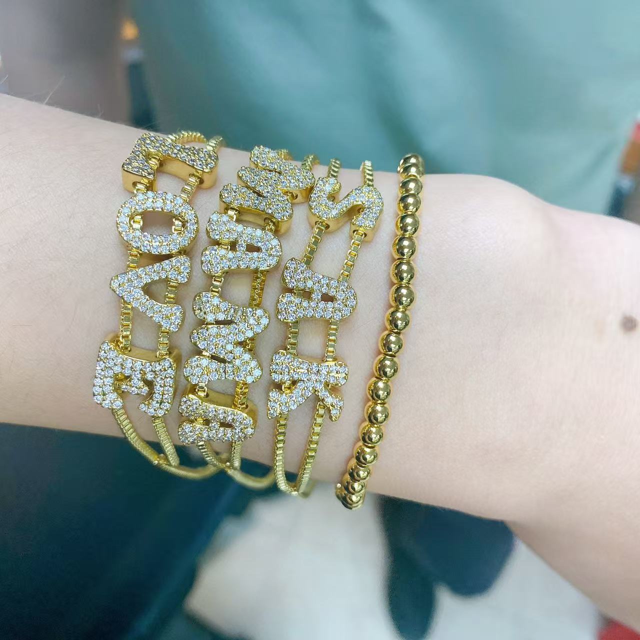 Fashionable gold DIY name brac - Women Accessories Name In English recensione e prezzo