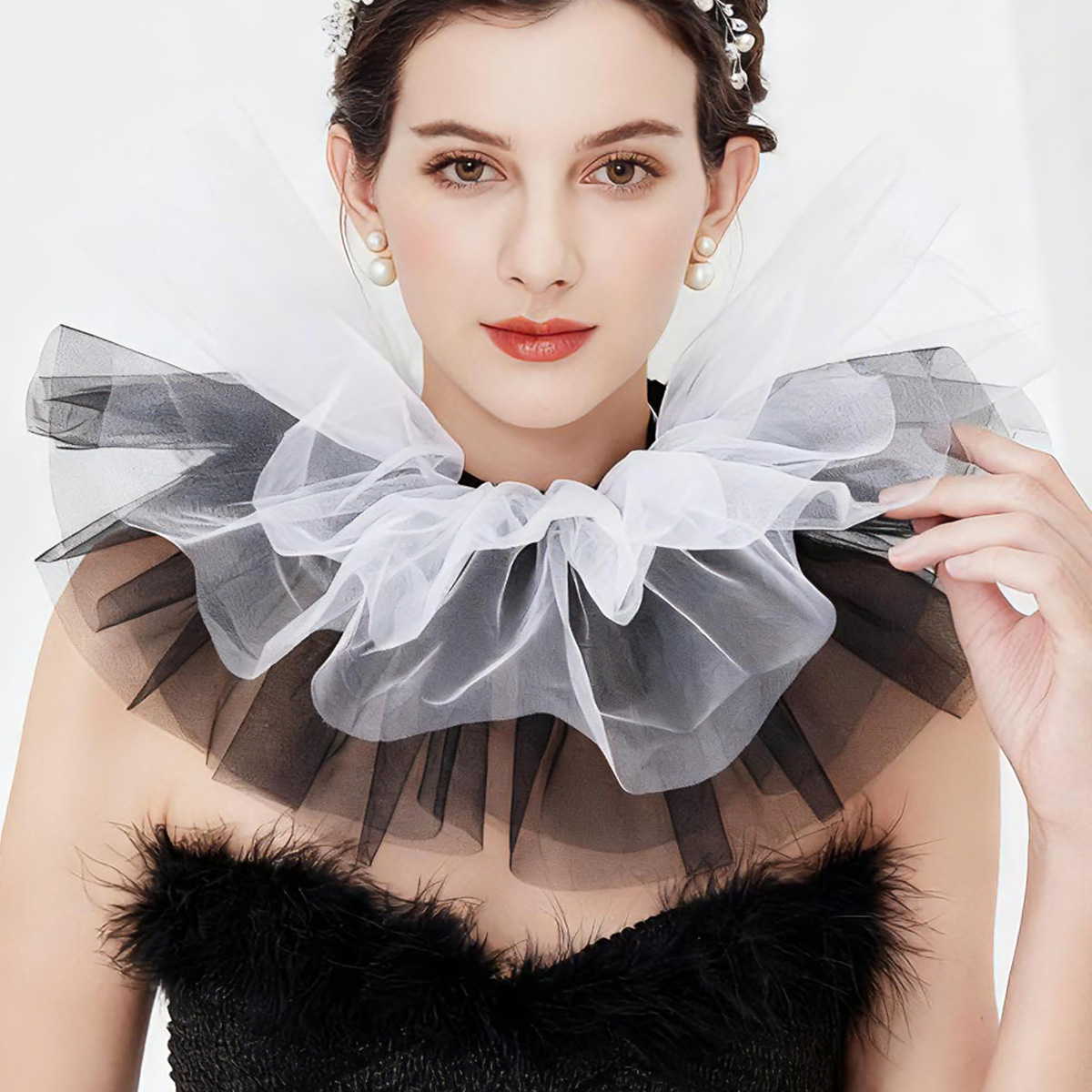 Fashion Tulle Ruffle Collar Fo - Women'S Victorian Accessories recensione e prezzo