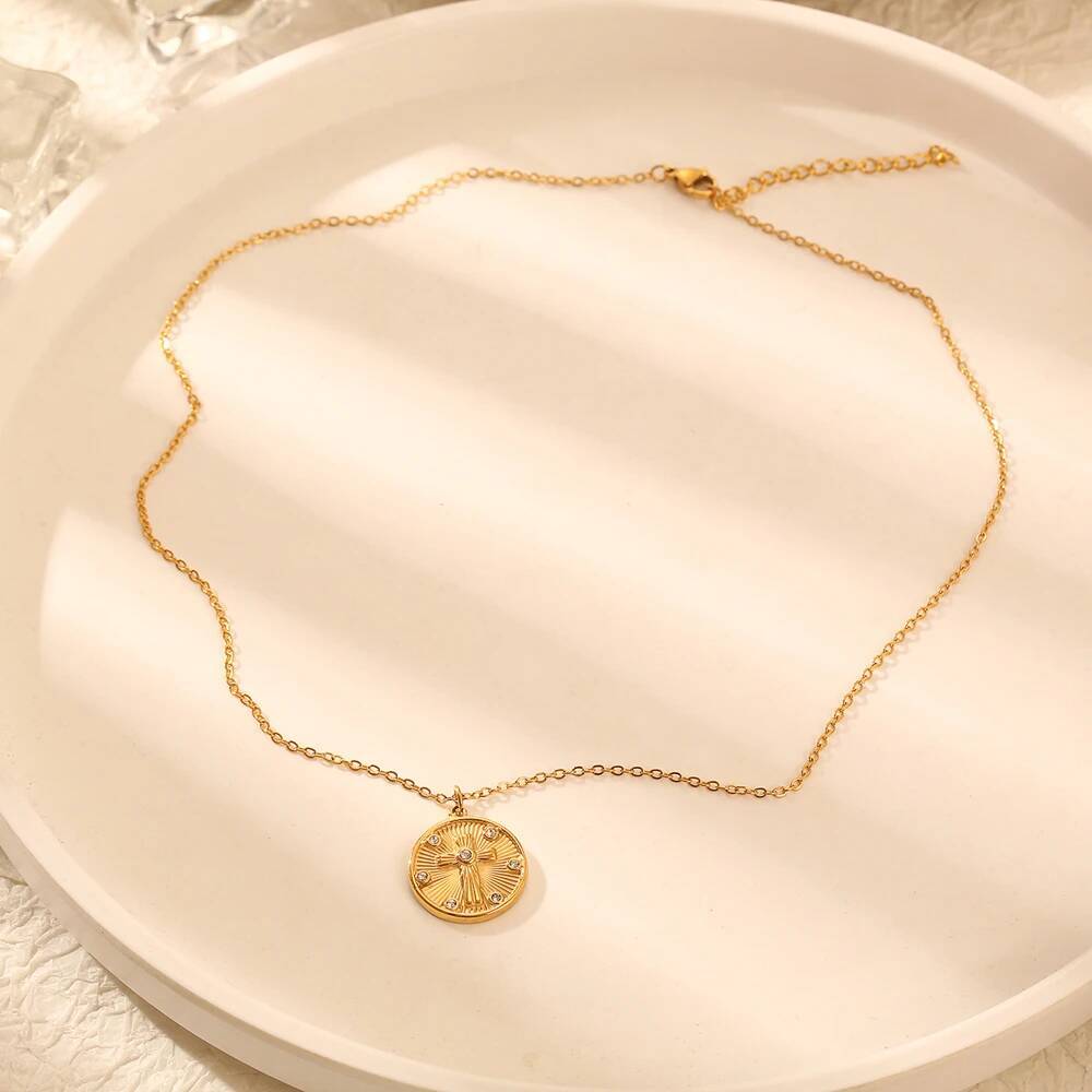 Women Delicate Round Coin Zirc - Coin Necklace Delicate recensione e prezzo