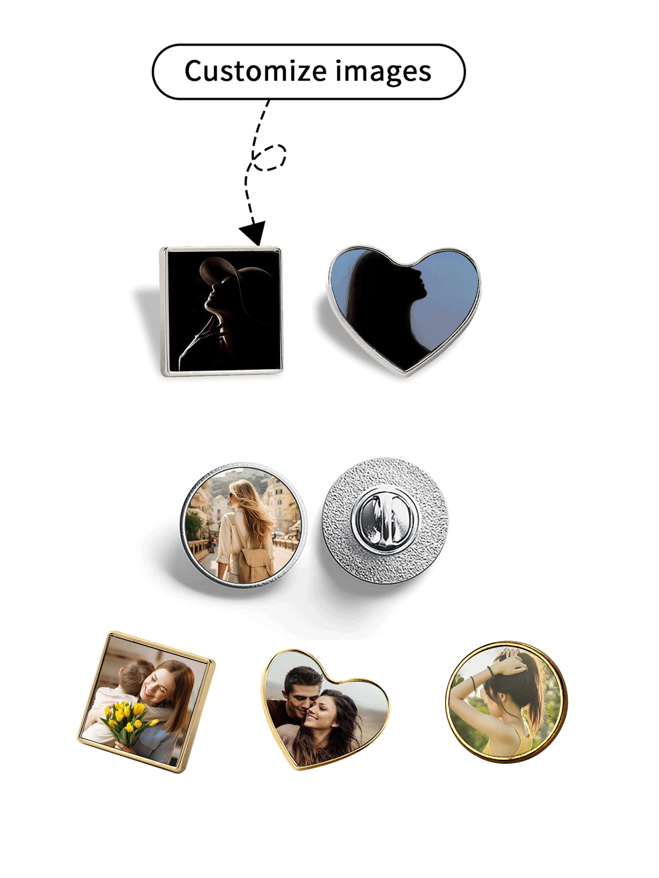 Custom Gold/Silver Metal Brooc - Brooch Pin Gold recensione e prezzo