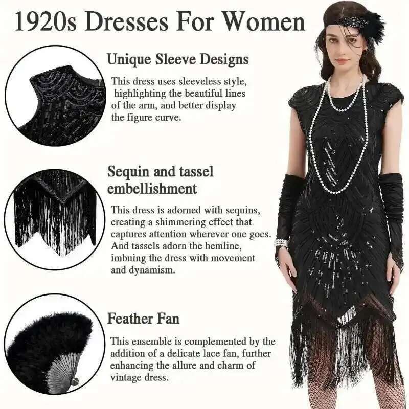 1920s Dresses for Women Sequin - Women'S Accessories In The 1920S recensione e prezzo