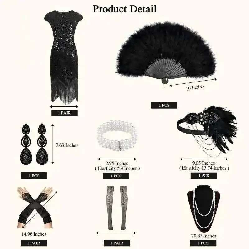 1920s Dresses for Women Sequin - Women'S Accessories In The 1920S recensione e prezzo