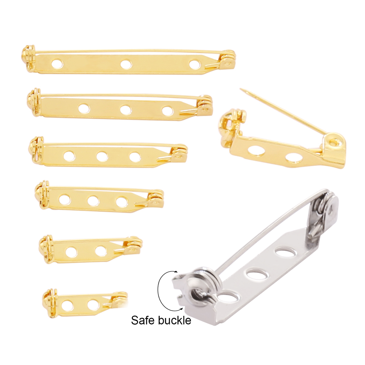10pcs 17-45mm Brooch Clip Base - Brooch Pin Gold recensione e prezzo