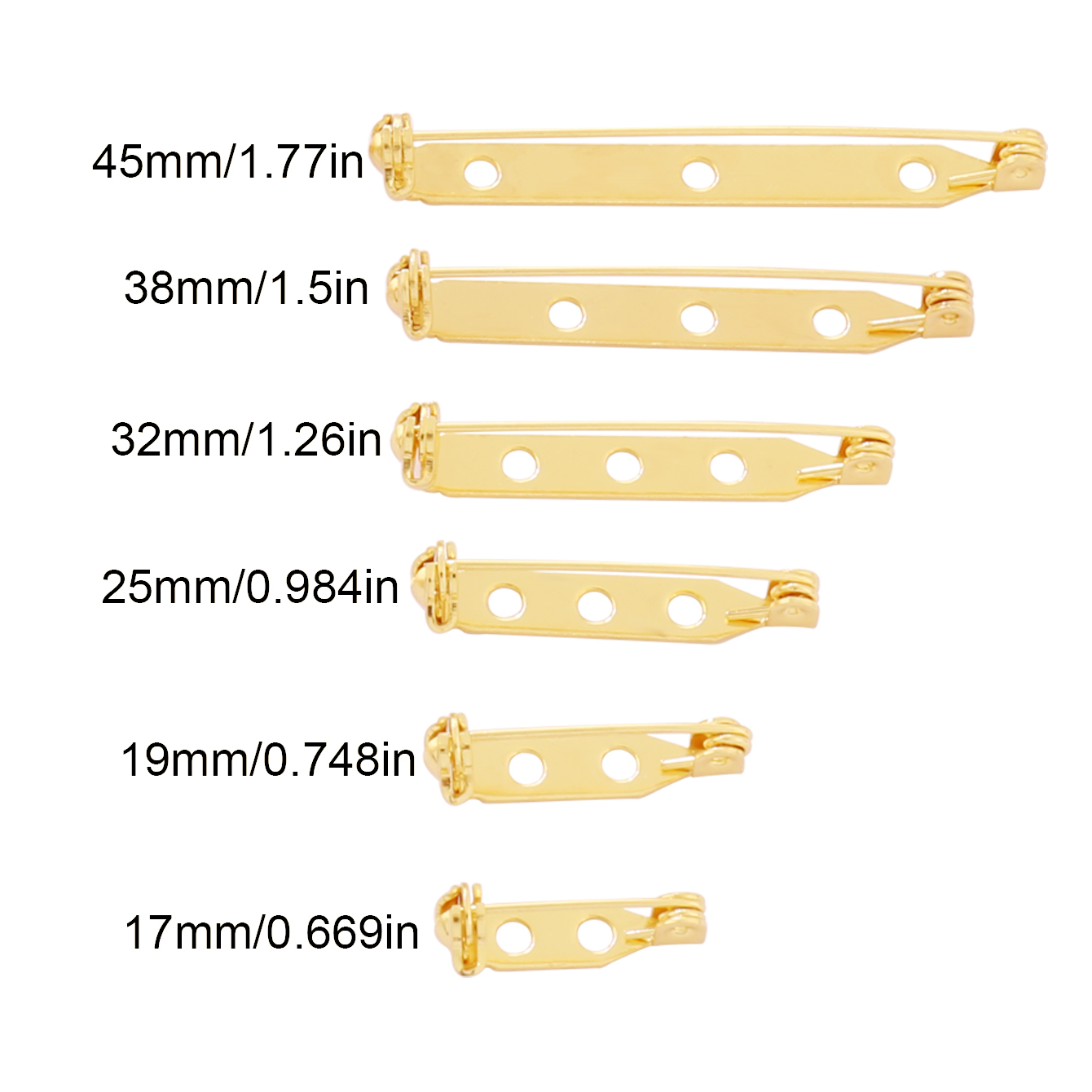 10pcs 17-45mm Brooch Clip Base - Brooch Pin Gold recensione e prezzo