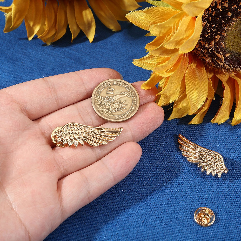 1 Pair Wing Alloy Brooches Men - Brooch Pin Gold recensione e prezzo