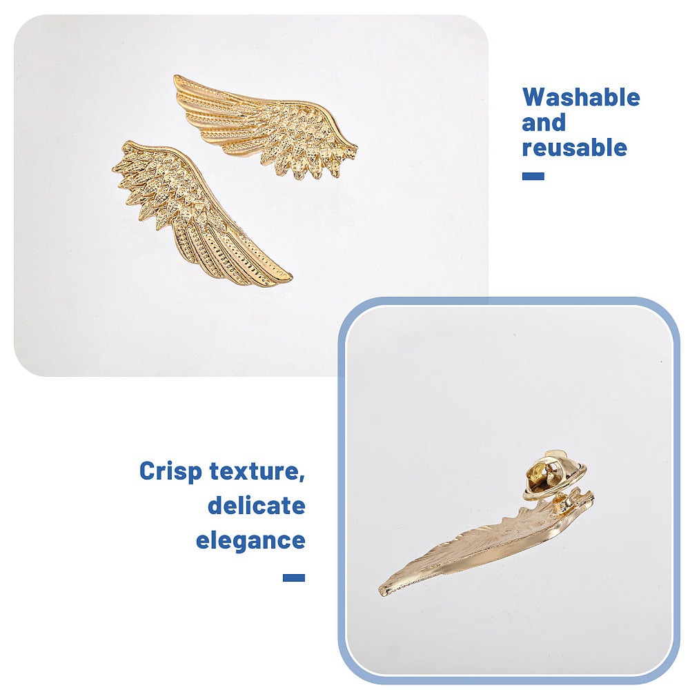 1 Pair Wing Alloy Brooches Men - Brooch Pin Gold recensione e prezzo