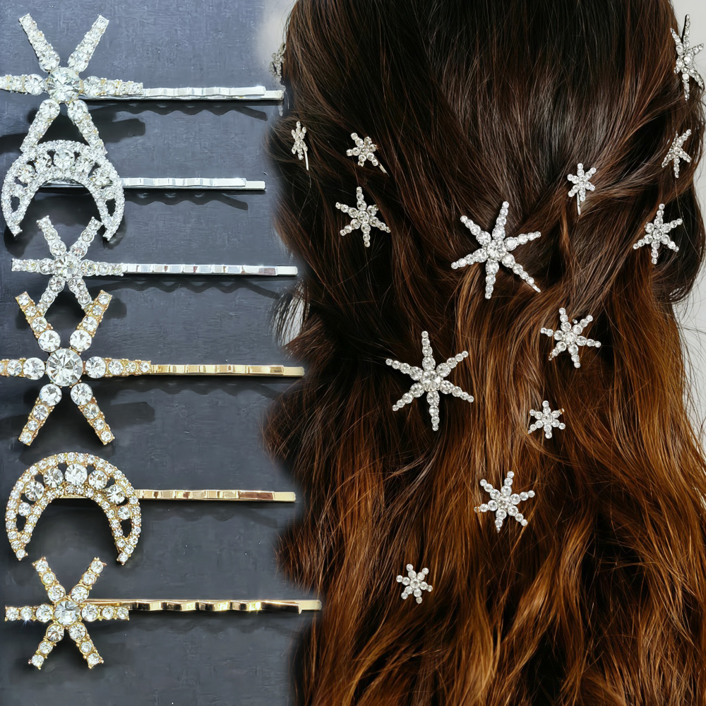 3/4 pcs set Crystal Star Hairp - Women'S Hair Accessories Wedding recensione e prezzo