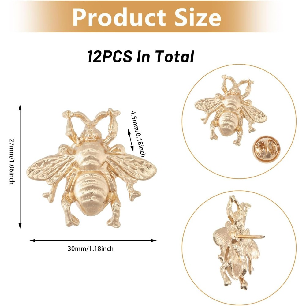 12PCS Honeybee Brooch Pin Gold - Brooch Pin Gold recensione e prezzo