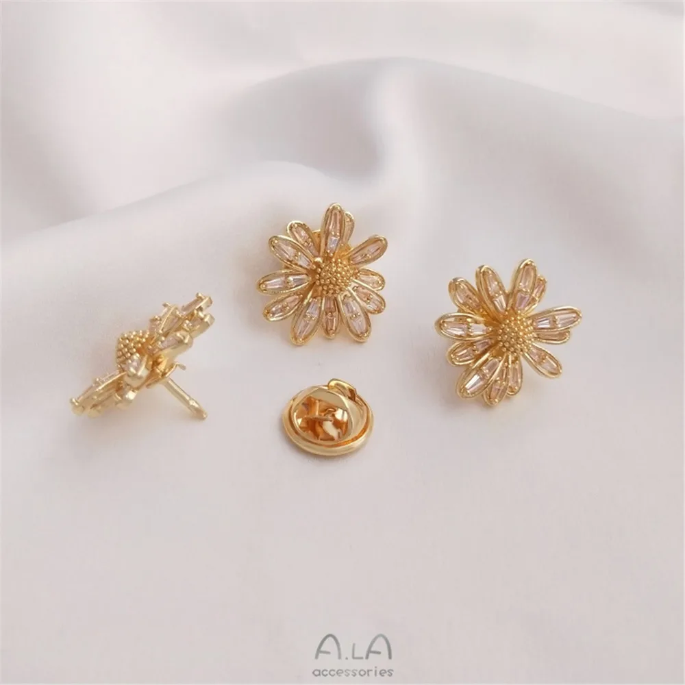 14K gold clad micro inlaid zir - Brooch Pin Gold recensione e prezzo