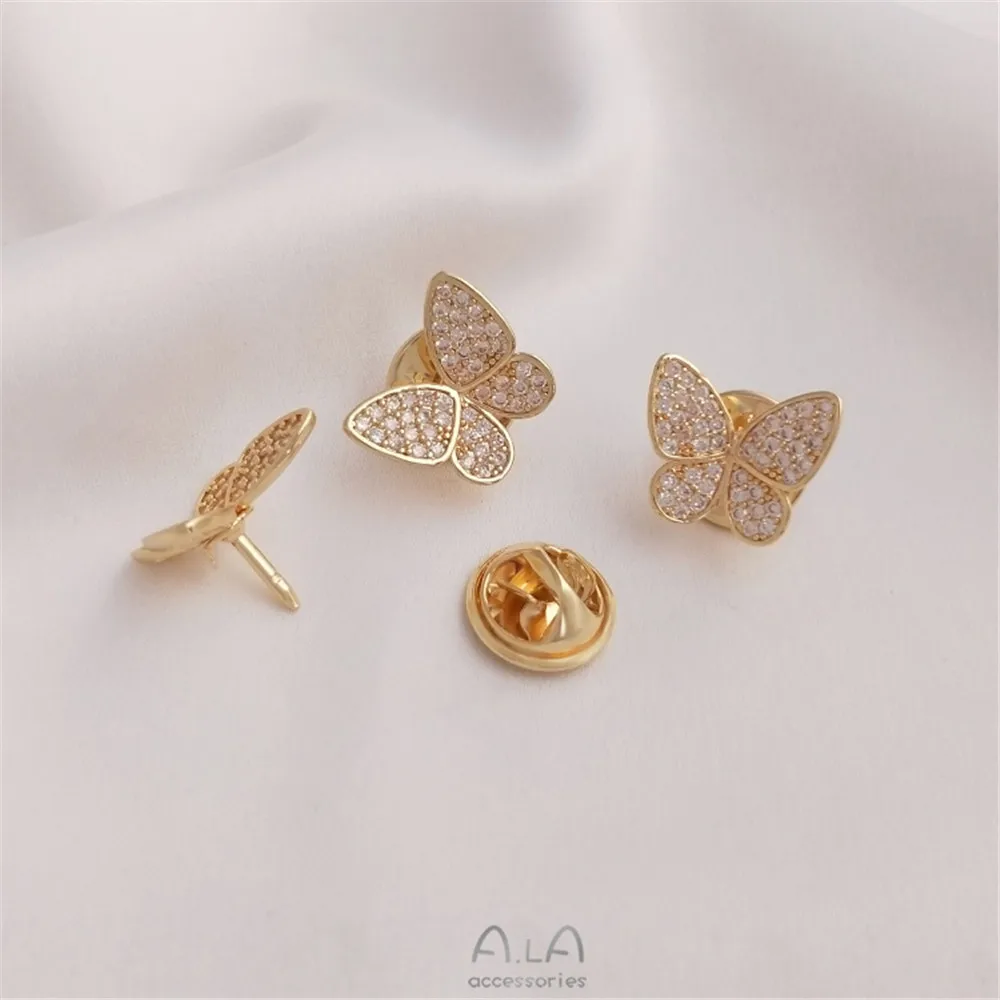 14K gold clad micro inlaid zir - Brooch Pin Gold recensione e prezzo