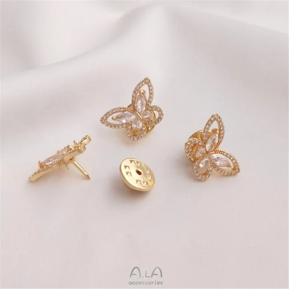 14K gold clad micro inlaid zir - Brooch Pin Gold recensione e prezzo