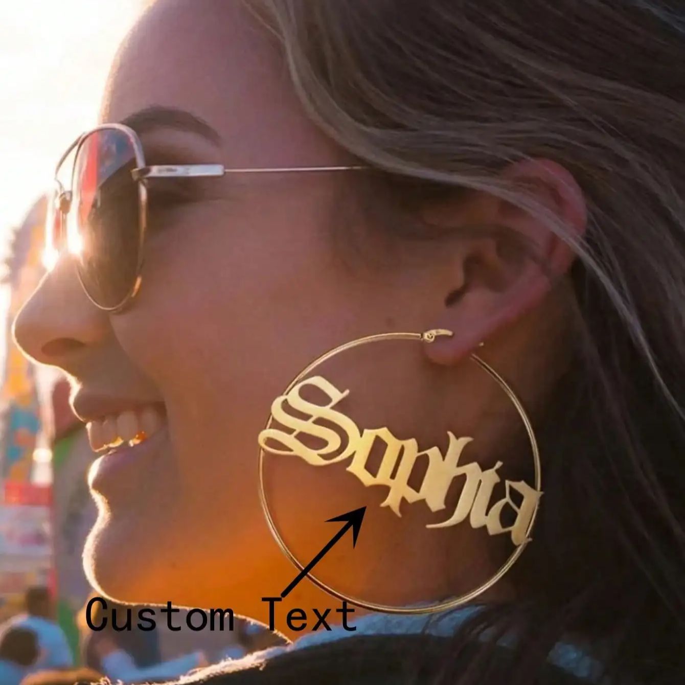 Custom Old English Name Hoop E - Women Accessories Name In English recensione e prezzo