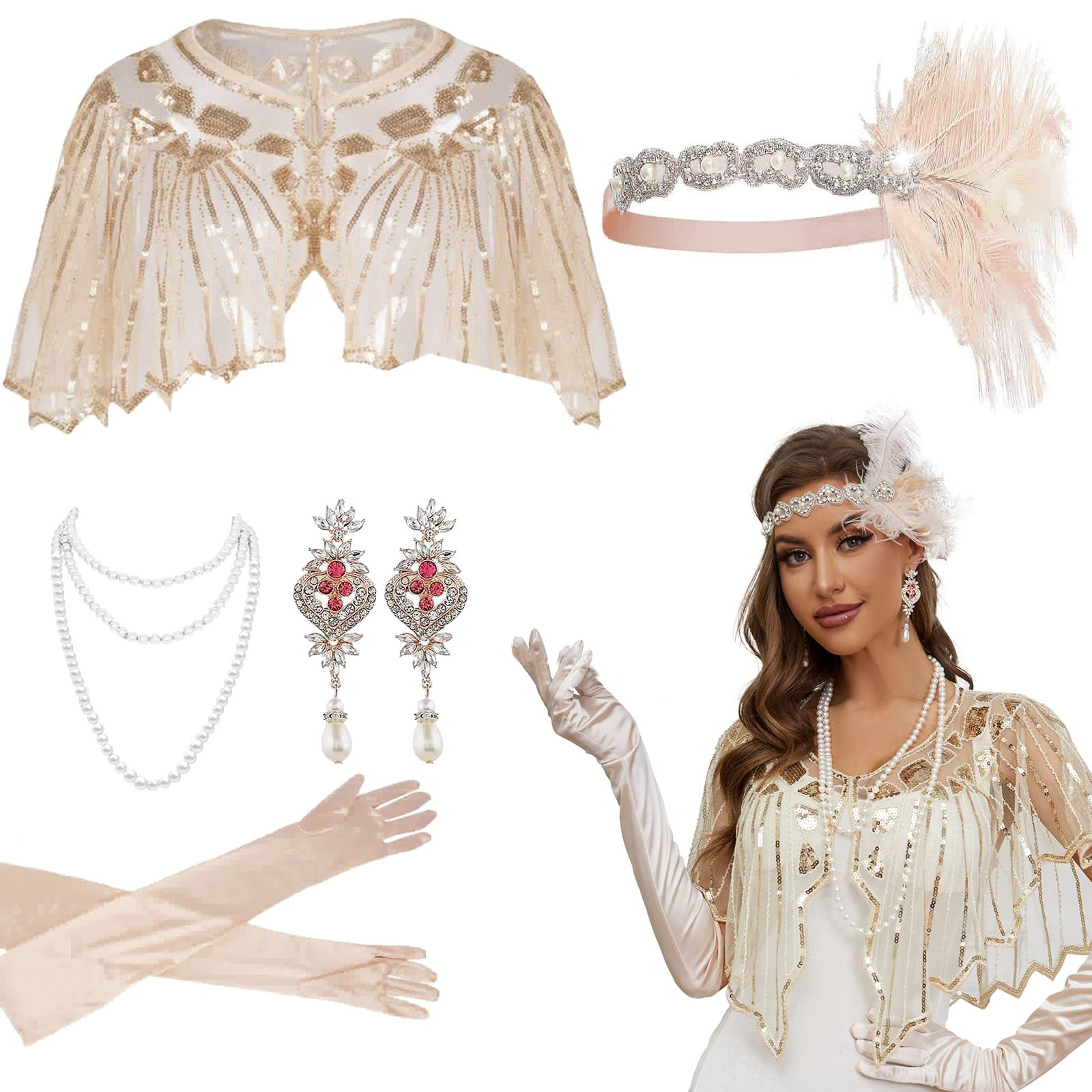1920s Gatsby Party Wedding  Fe - Women'S Accessories In The 1920S recensione e prezzo