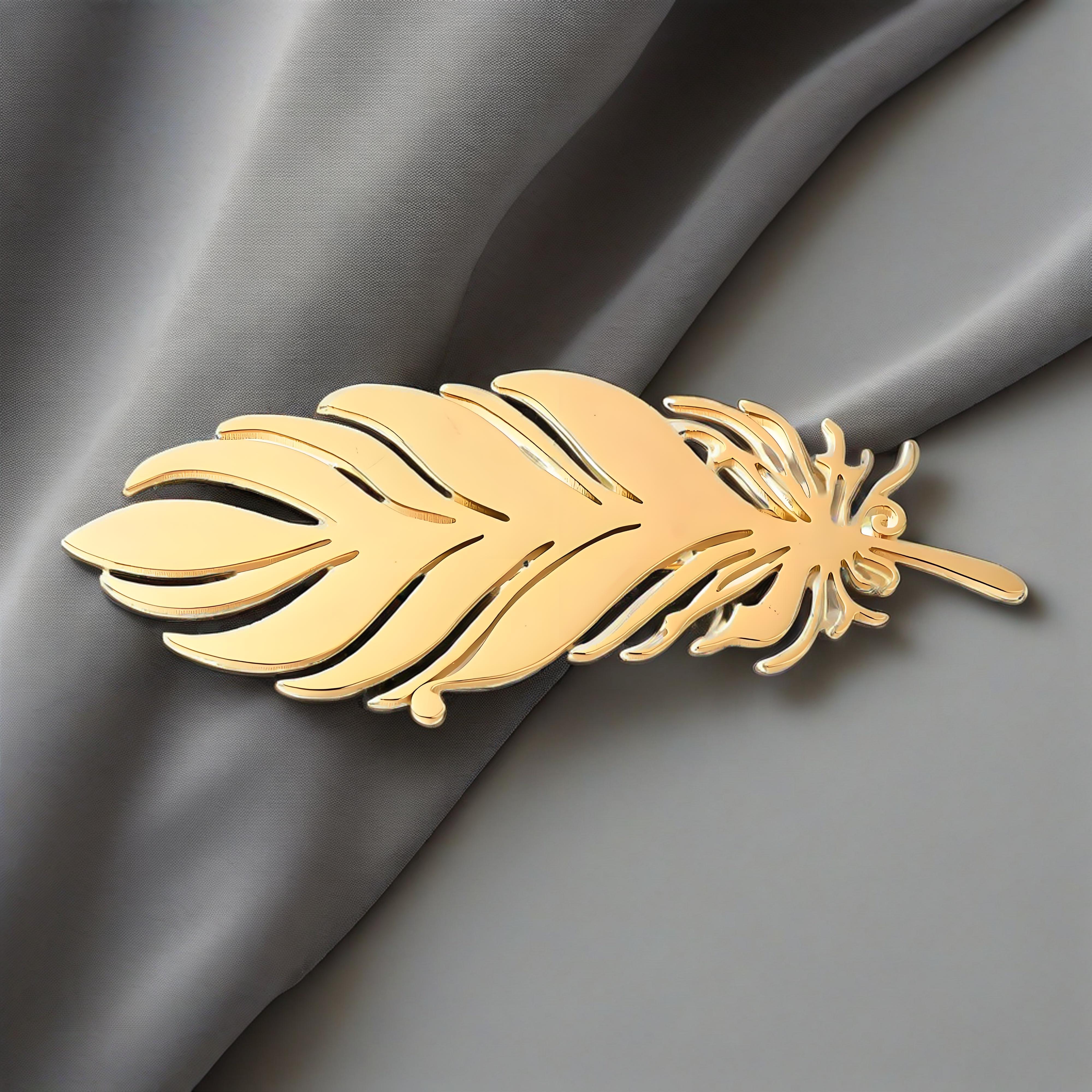 Gold - Plated Feather Brooch,  - Brooch Pin Gold recensione e prezzo