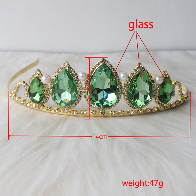 Green Water Drop Rhinestone Cr - Women'S Hair Accessories Wedding recensione e prezzo