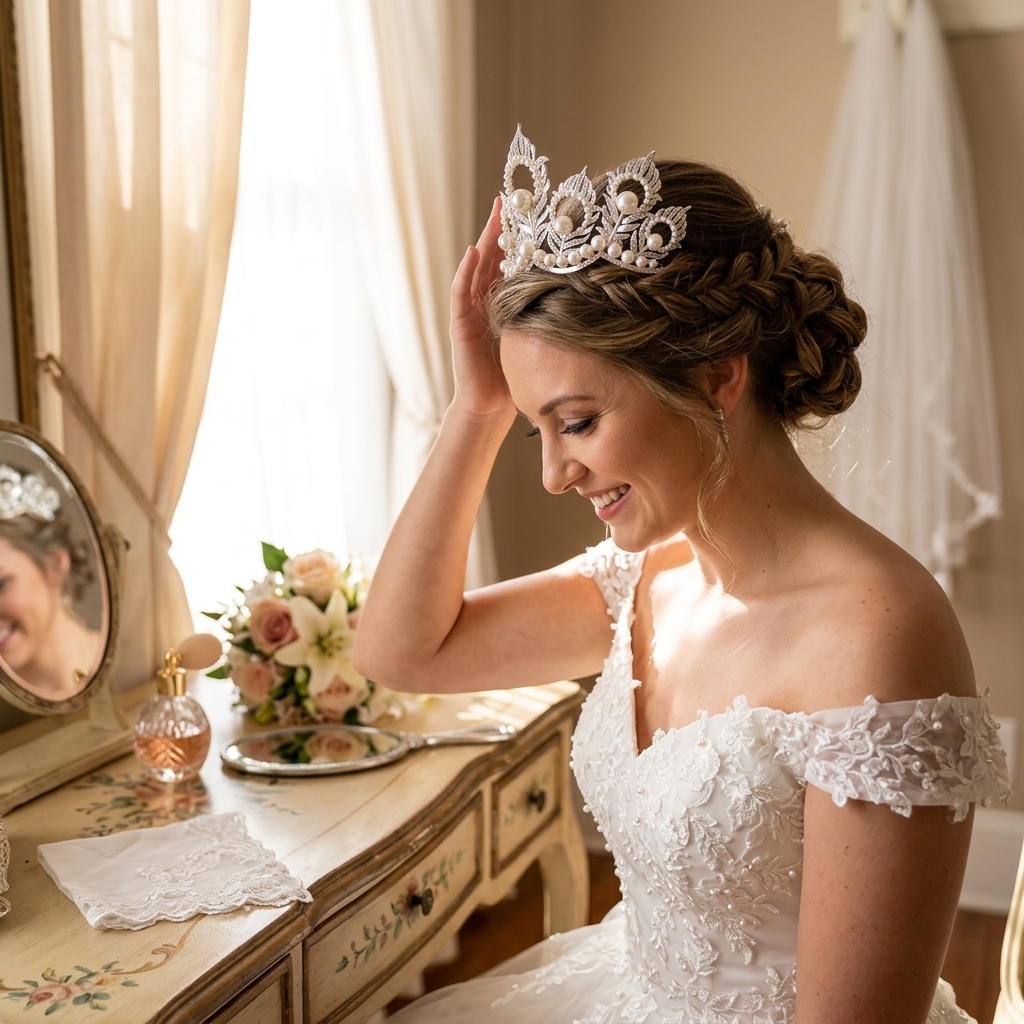 Pearl Crown Headpiece With Pea - Women'S Hair Accessories Wedding recensione e prezzo