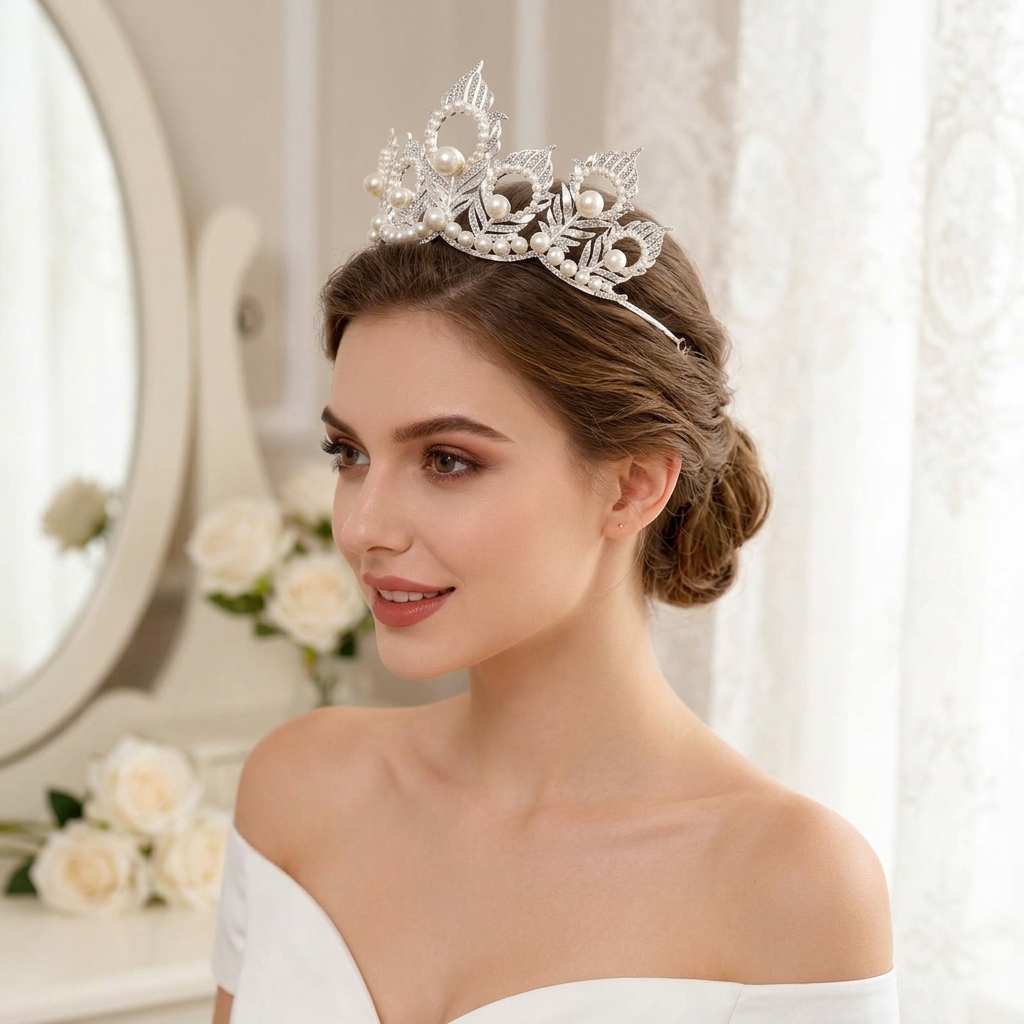 Pearl Crown Headpiece With Pea - Women'S Hair Accessories Wedding recensione e prezzo