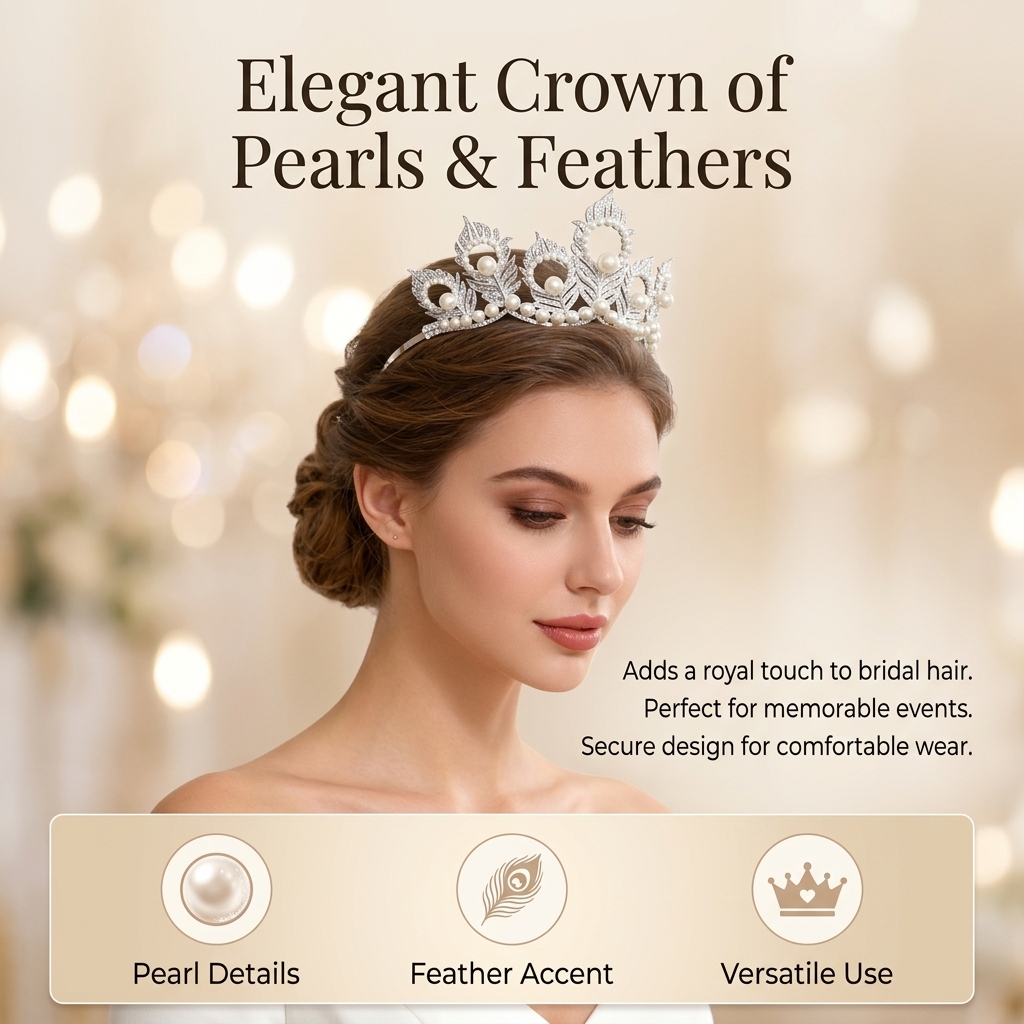Pearl Crown Headpiece With Pea - Women'S Hair Accessories Wedding recensione e prezzo